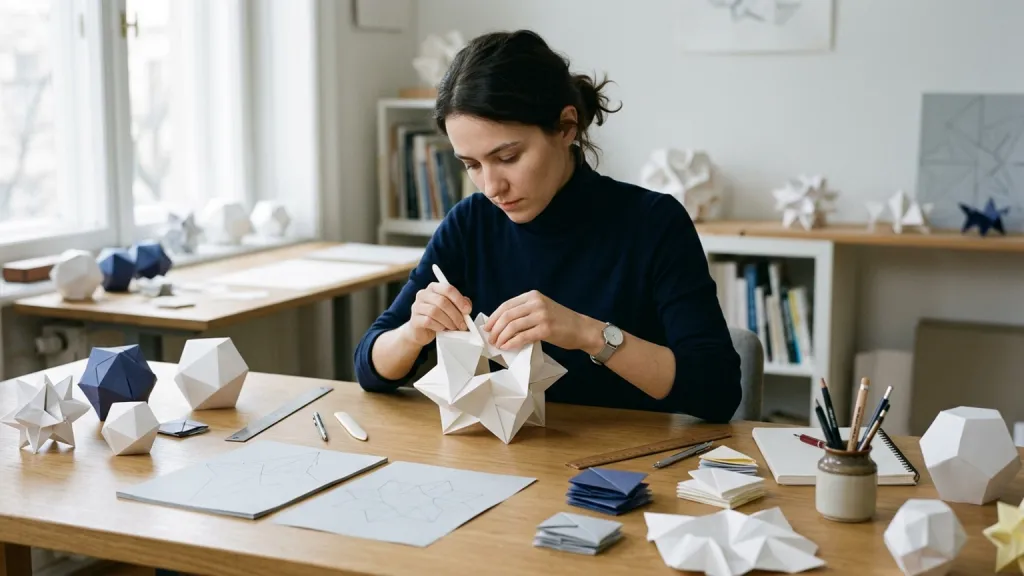 Origami Mathematician Portrait Paper Geometry