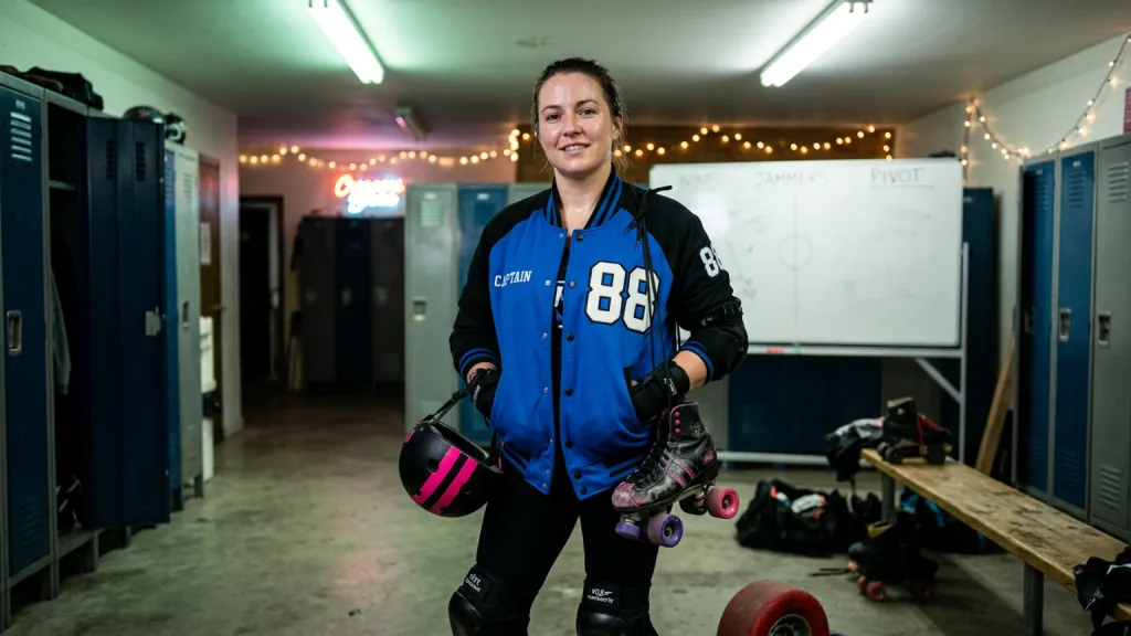 Roller Derby Captain Portrait Locker Room
