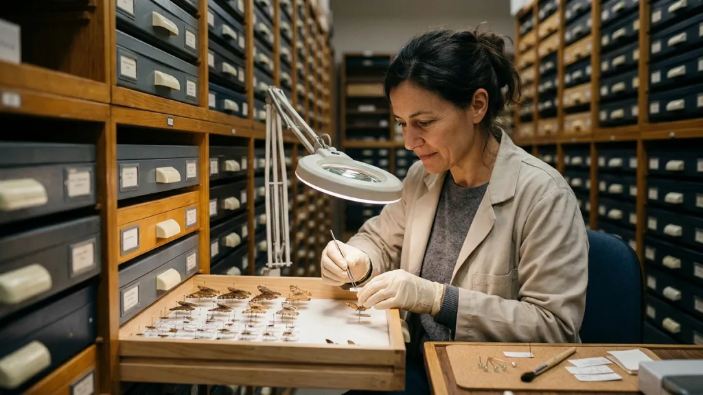 Entomology Curator Portrait Specimen Cabinet