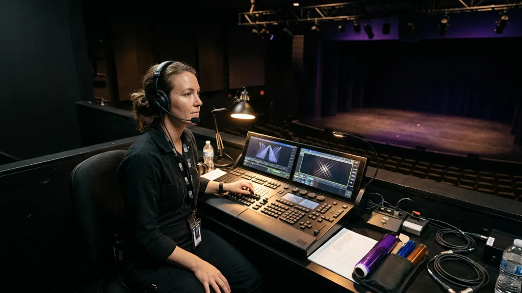 Stage Lighting Designer Portrait Control Booth