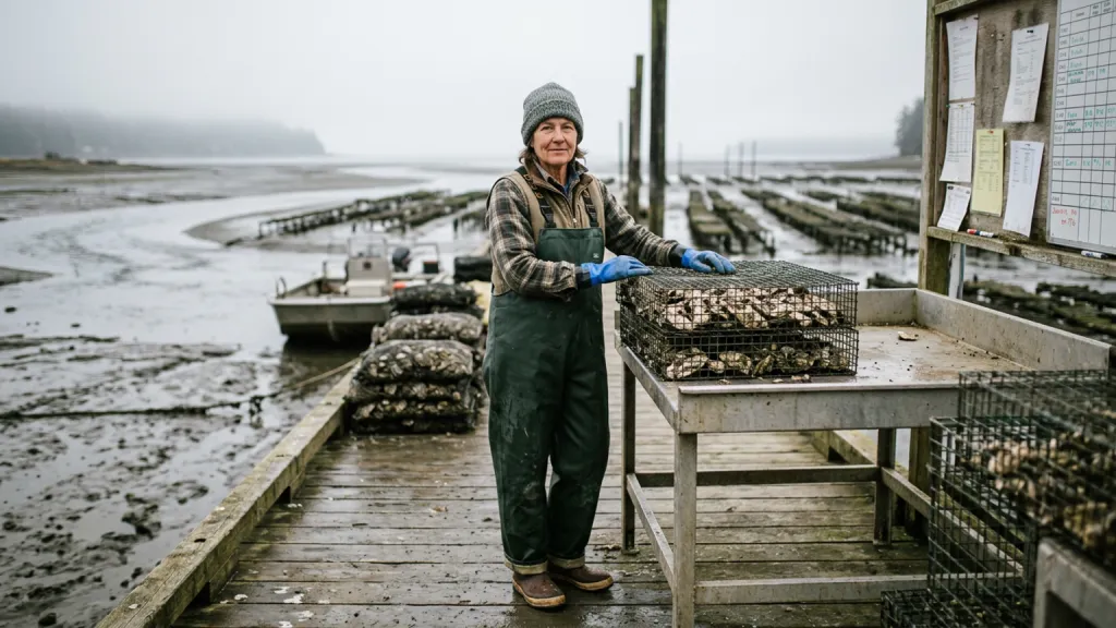 Oyster Farm Manager Portrait Tidal Dock