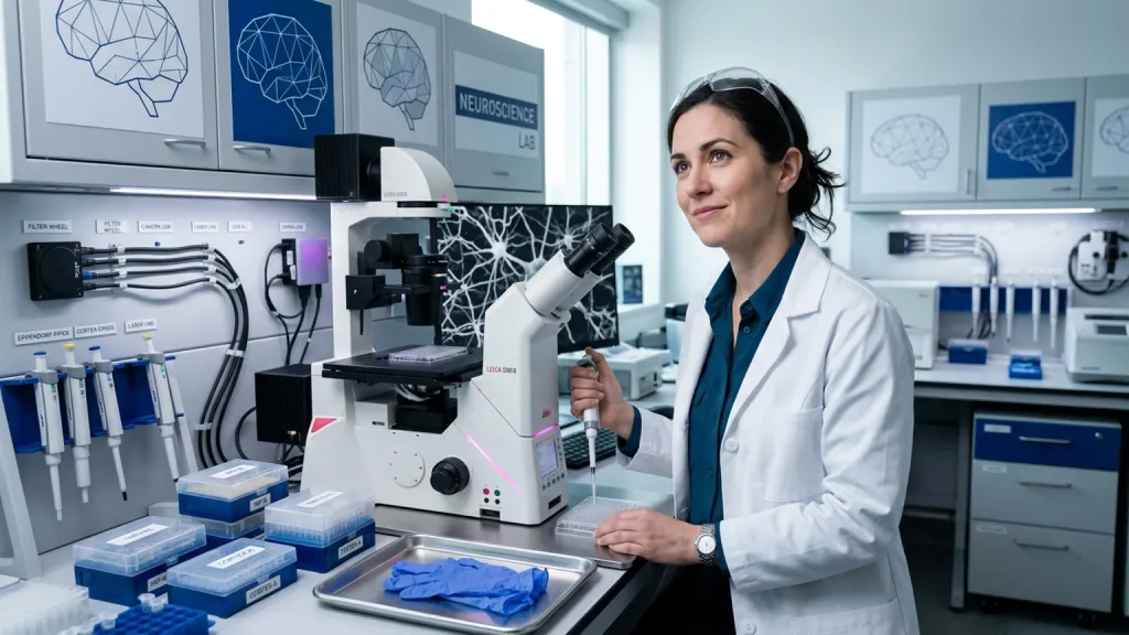 Neuroscience Lab Manager Portrait Microscope Bay