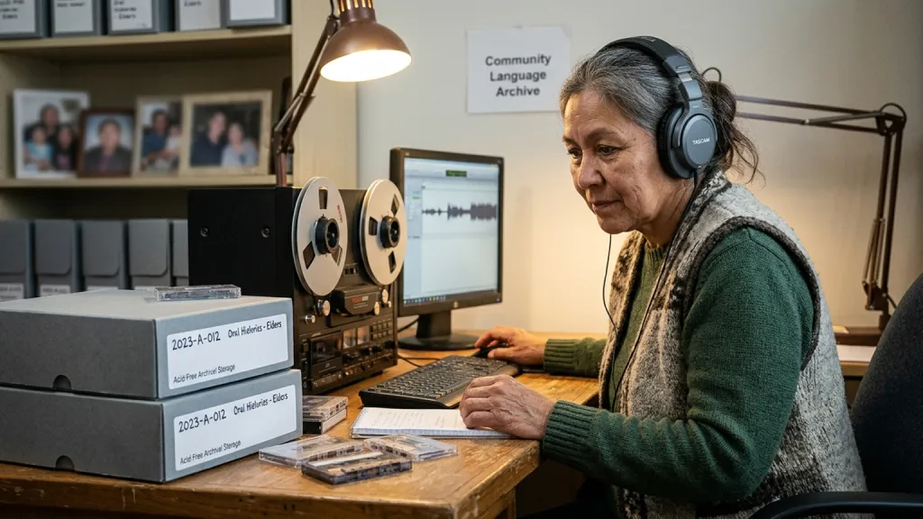 Community Language Archivist Portrait Listening Station