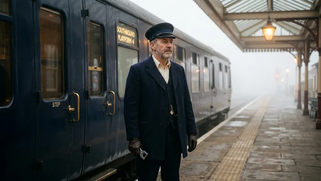 Railway Conductor Portrait Platform Fog