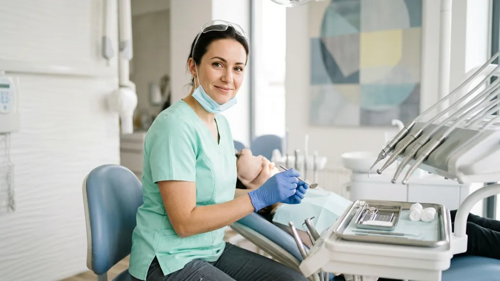 Dental Hygienist Portrait Bright Clinic