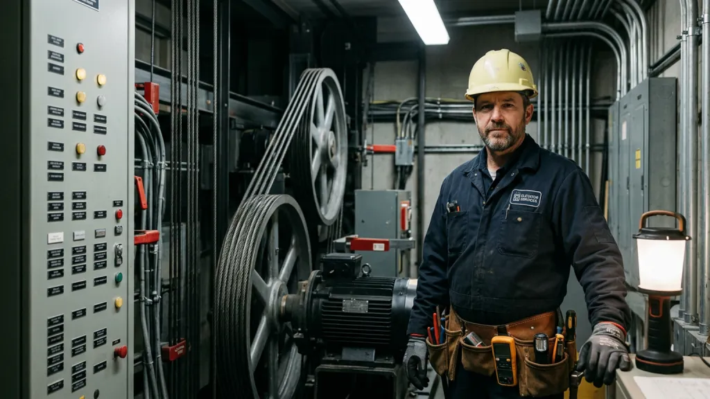 Elevator Maintenance Engineer Portrait Machine Room