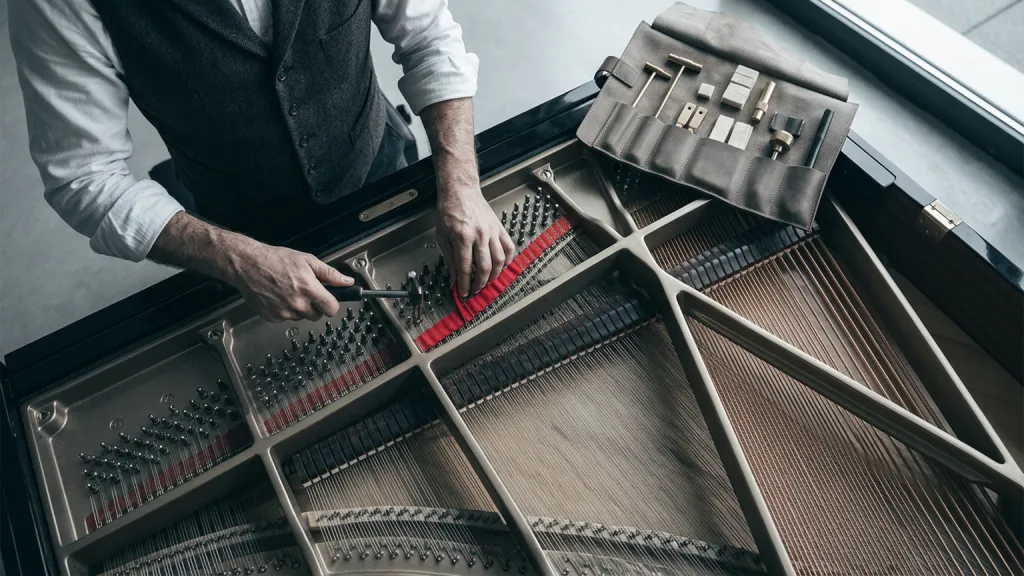 Piano Tuner Portrait Hammer Rail