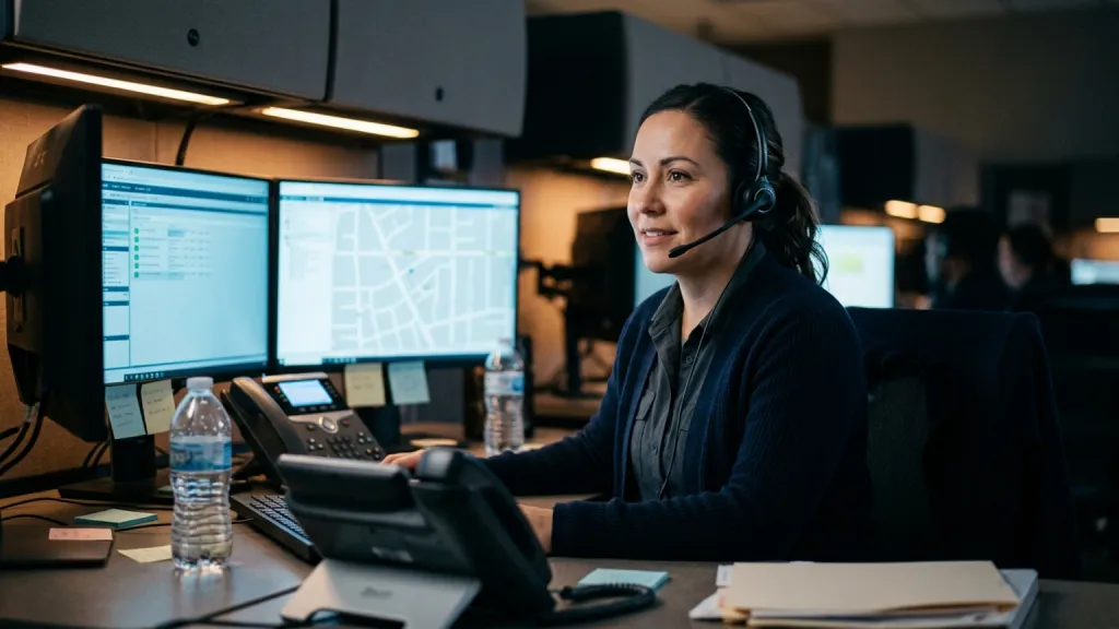 Emergency Dispatcher Portrait Console Night
