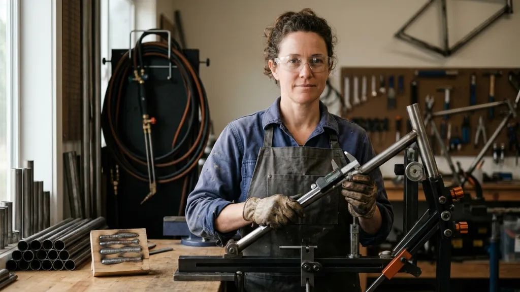 Bicycle Frame Builder Portrait Steel Jig