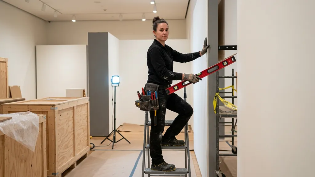 Museum Exhibit Installer Portrait Scaffold Gallery