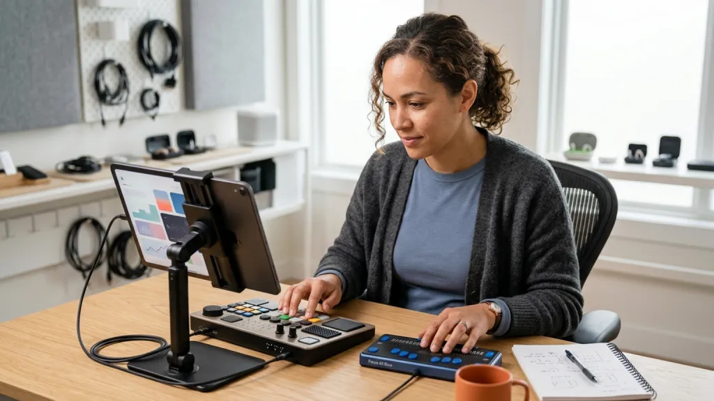 Accessibility Product Tester Portrait Device Table