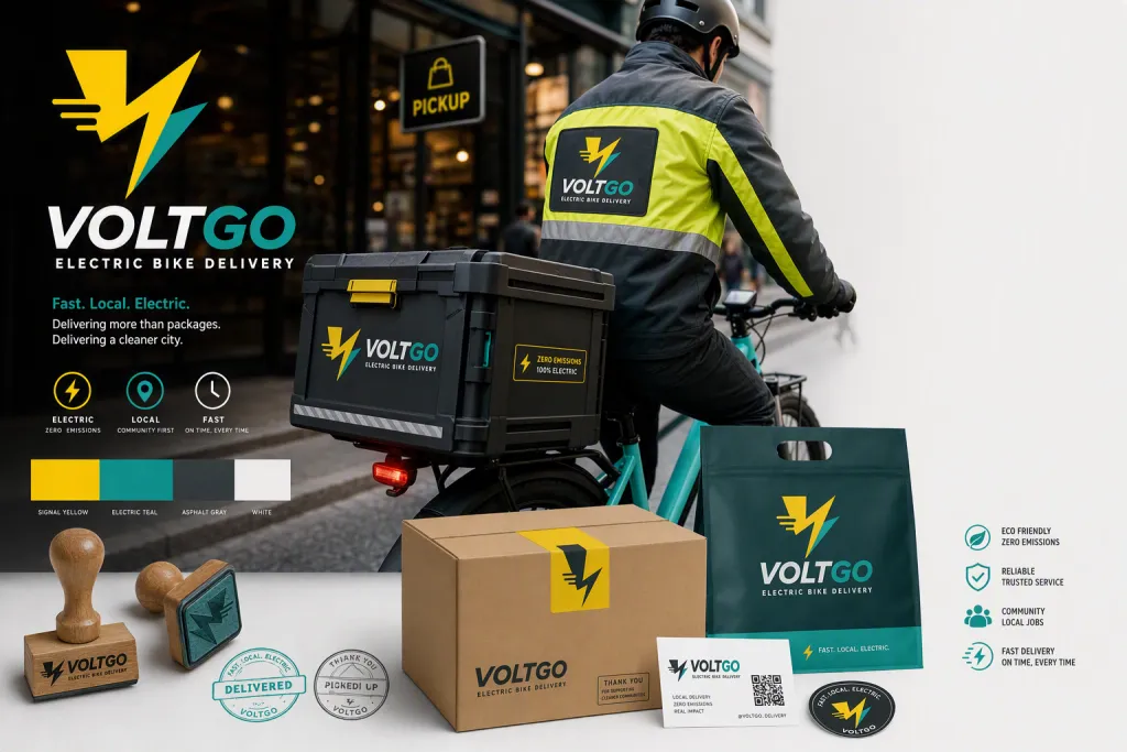 Kit de tampons de marque pour service de livraison en vélo électrique