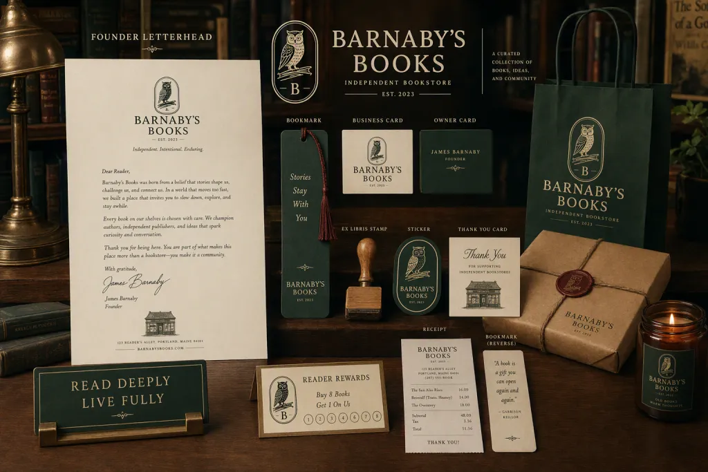 Independent Bookstore Brand Collateral Founder Letterhead