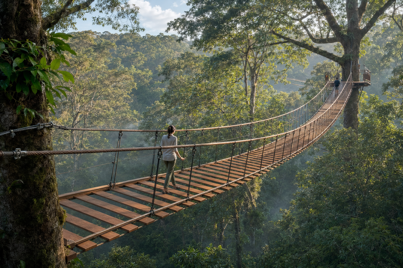 Floating Forest Bridge Park Suspended Walkway