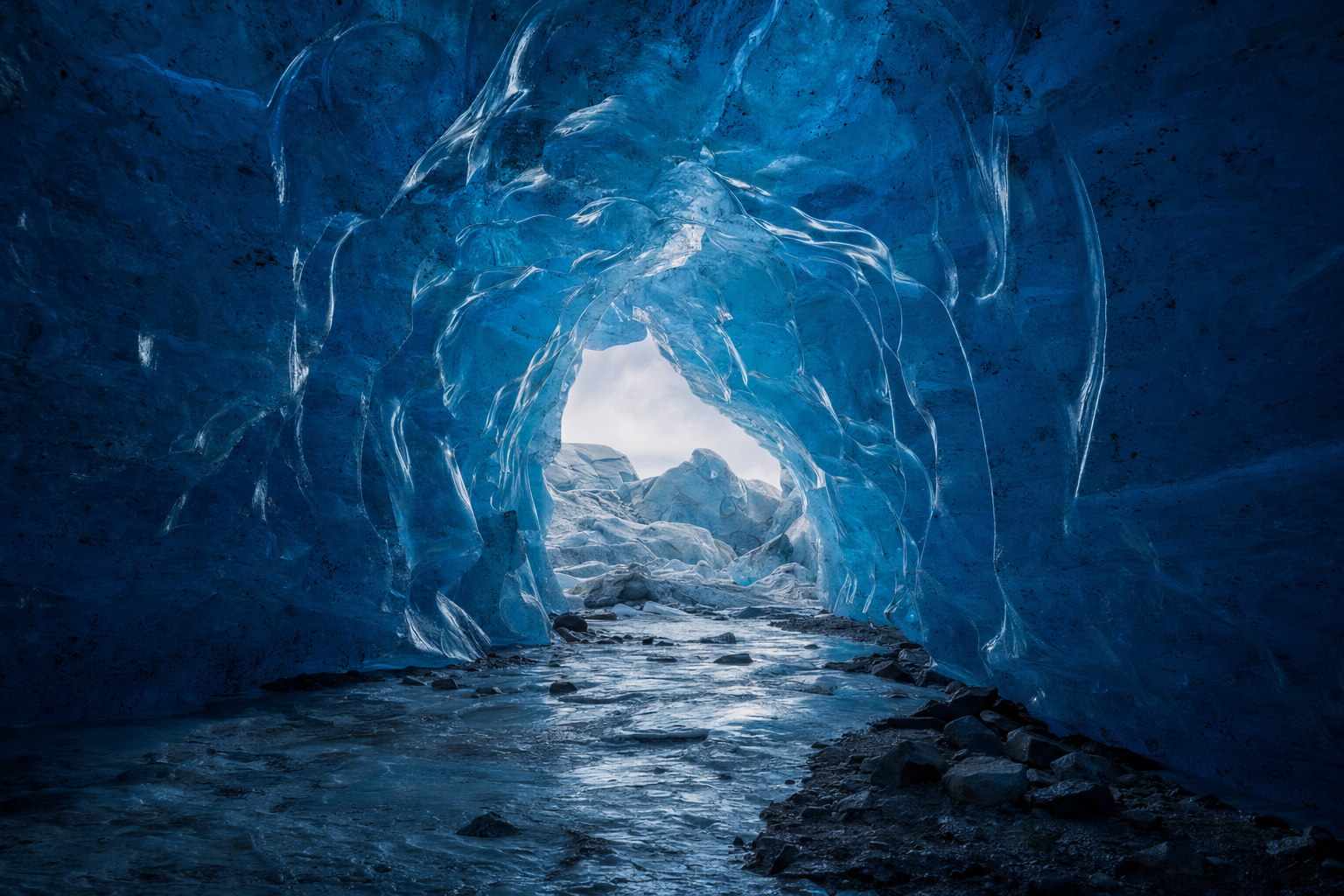 Icelandic Glacier Ice Cave Texture Light