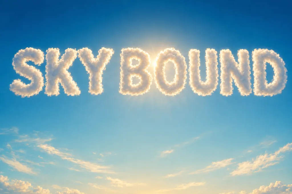 Ethereal na Lumulutang na Typography ng Ulap sa Langit