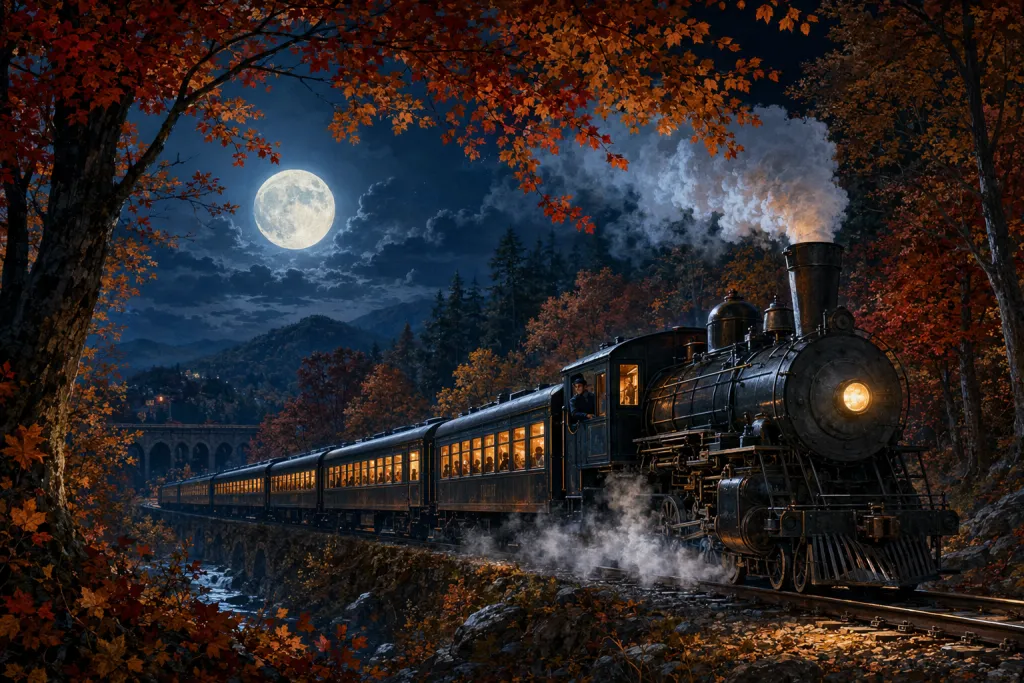午夜火车穿越秋林之旅