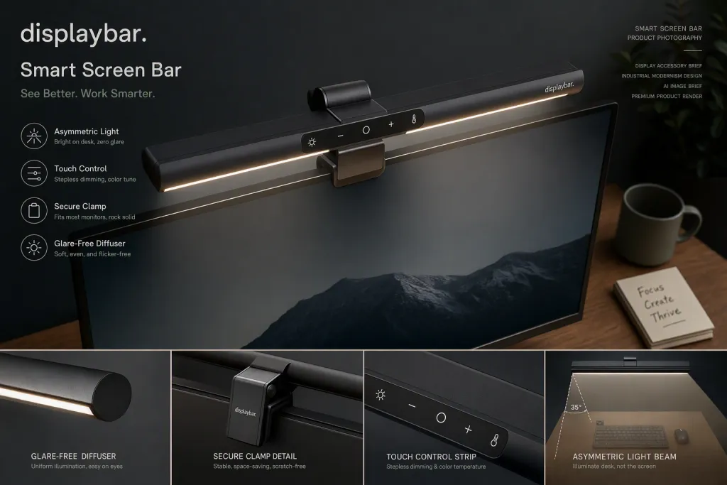 Industrieller Modernismus Smart-Screen-Bar Produktfotografie Brief