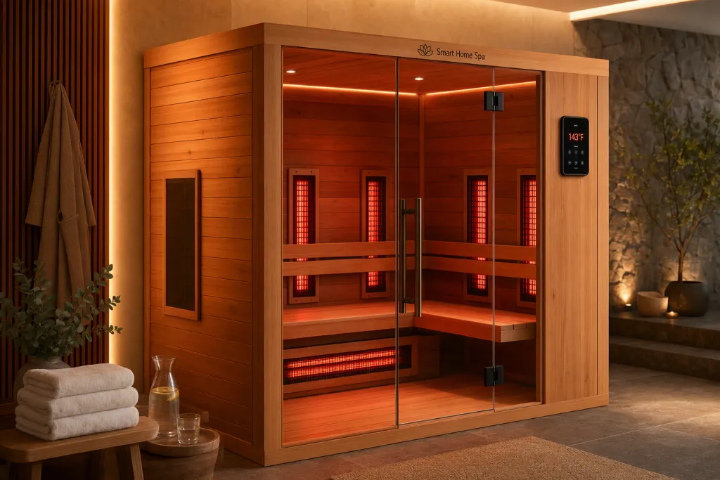 Smart Home Spa के लिए Saunaroom Detail Render Brief