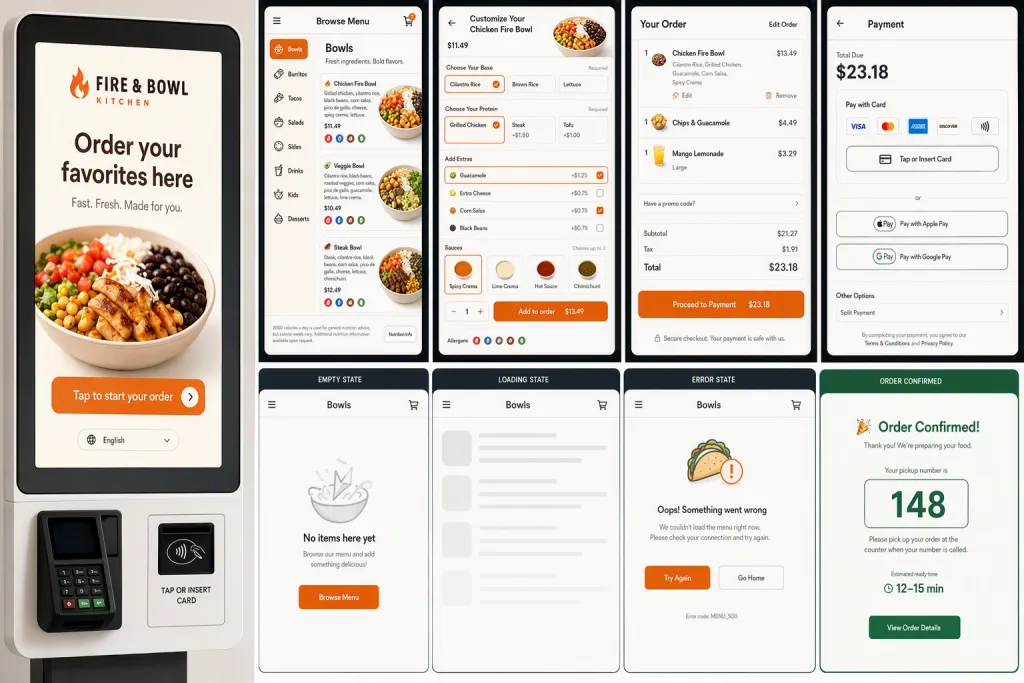 Restaurant Self Ordering Kiosk App Order Menu
