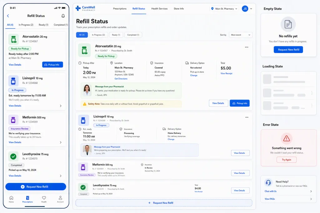 藥局處方續藥 App 訂單狀態