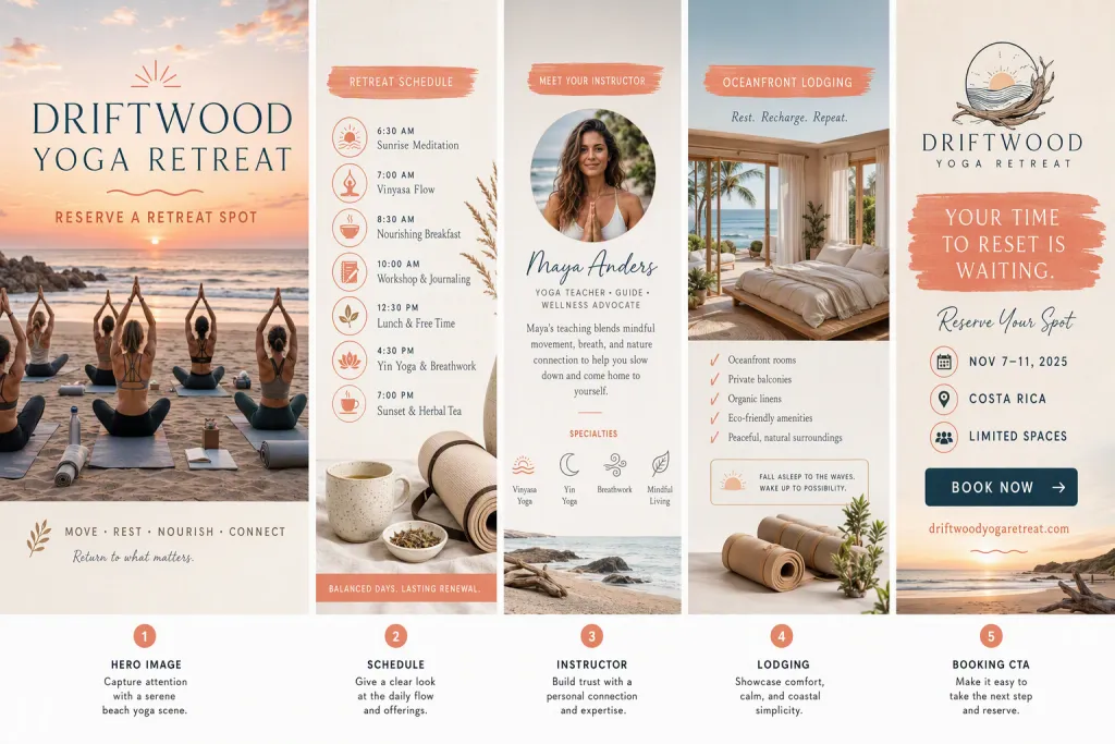 ซีรีส์คารูเซลกิจกรรมเพื่อสุขภาพ Driftwood Yoga Retreat