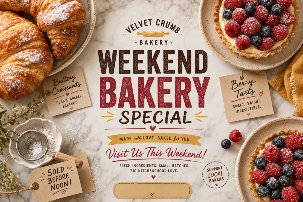 Velvet Crumb Bakery Wochenend-Spezial Instagram-Post