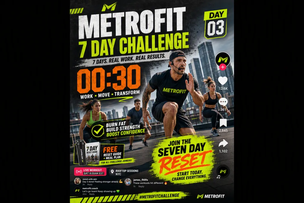 MetroFit Challenge フィットネス プログラム TikTok カバー