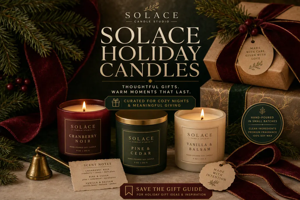 Solace Candle Studio Holiday Gift Pinterest Pin