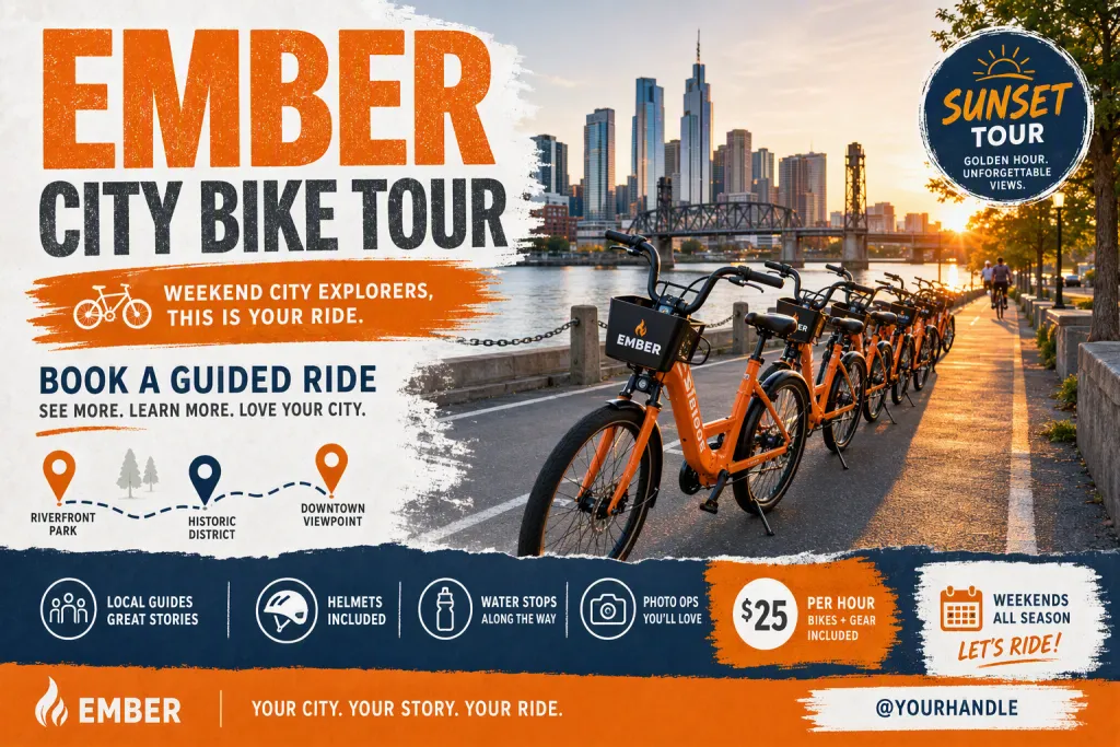 Banner promocional del City Tour de Alquiler de Ember Bike