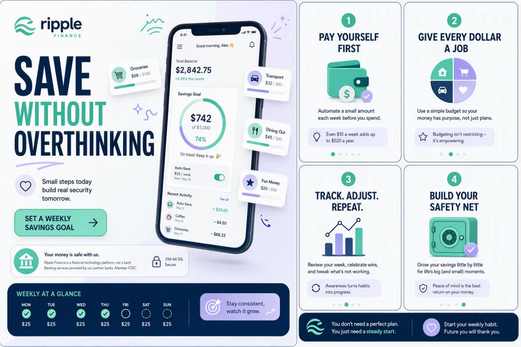 Ripple Finance App Spar-Tipp Infografik