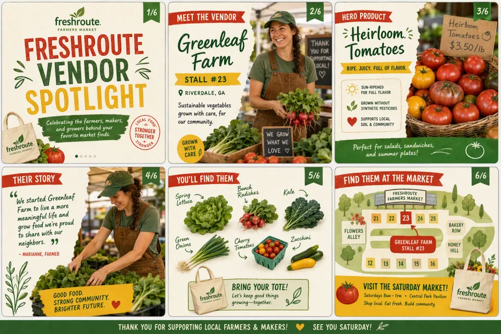 FreshRoute Farmers Market Satıcı Öne Çıkanlar Karusel Sergisi