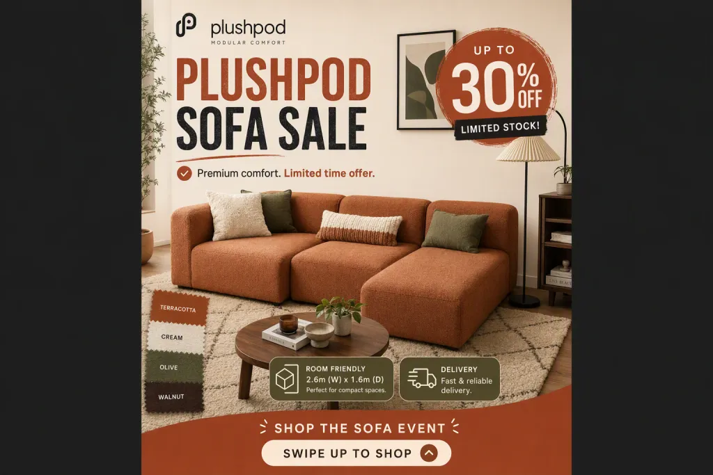 PlushPod 家具 沙发促销 故事横幅