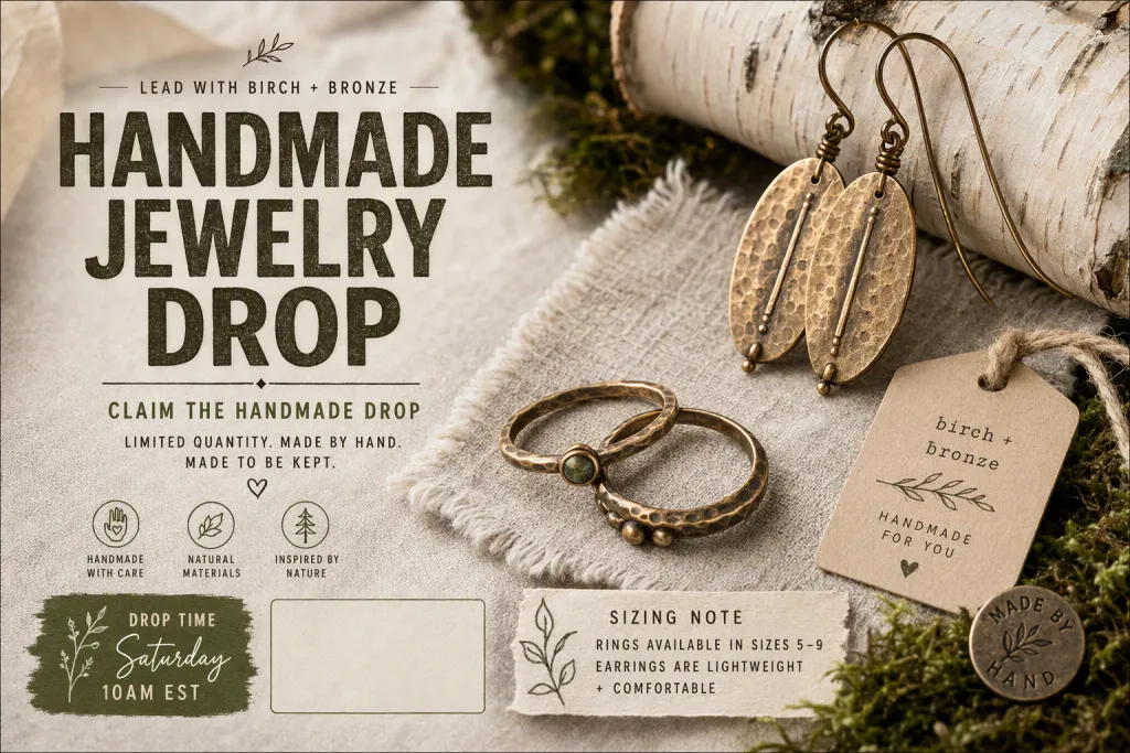 Birch- und Bronze-Schmuck, handgemacht – Produkt-Spotlight für den Drop