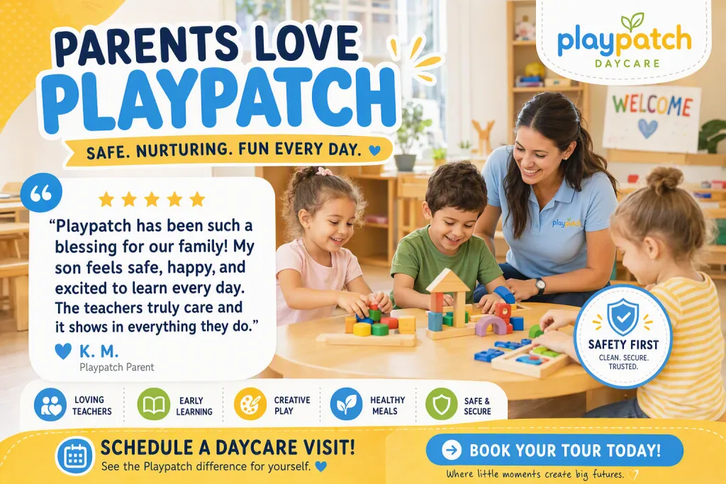 PlayPatch Daycare Parent Review Testimonial Card