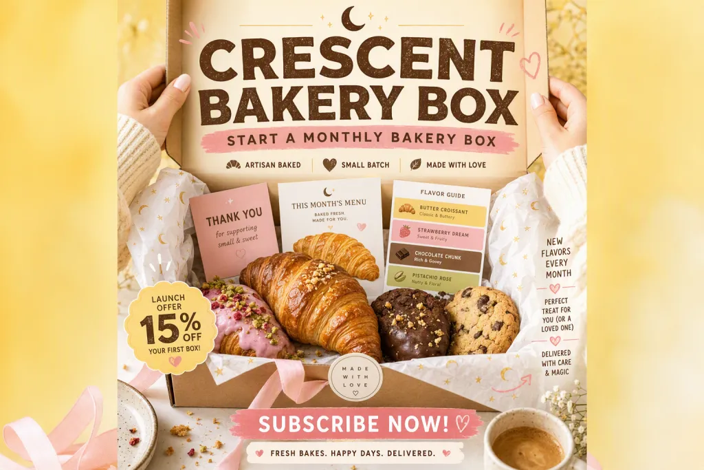 Lancement de l’abonnement Crescent Bakery Box : reel de déballage