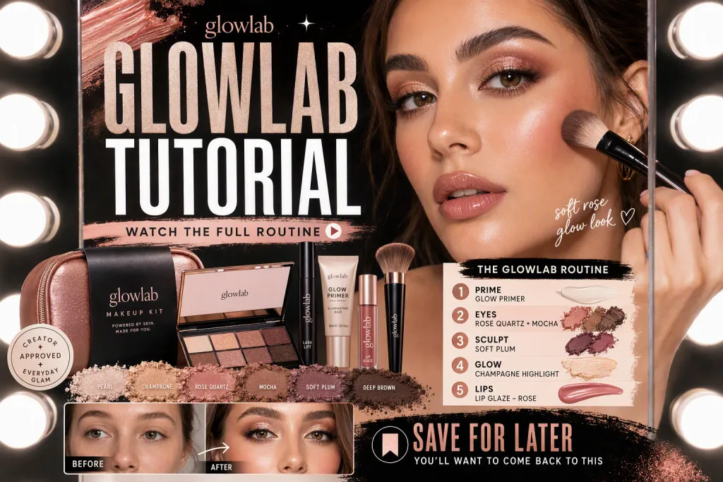 Capa para Reels de Tutorial de Maquilhagem GlowLab Makeup Kit Beauty