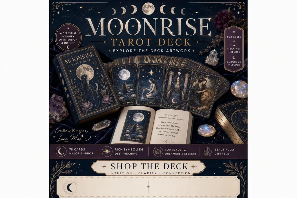Moonrise Tarot Deck Creator Shop Product Pin