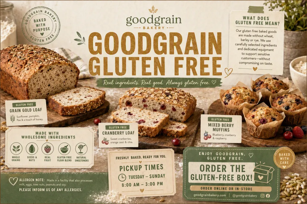 GoodGrain Bakery Menu Spécial Sans Gluten