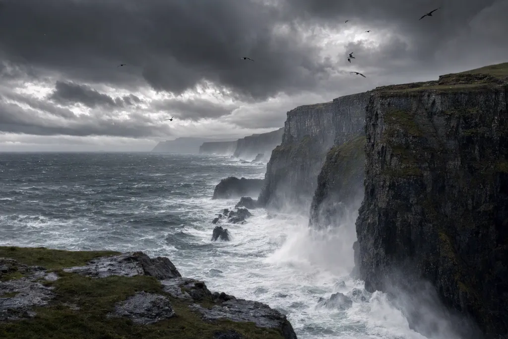 กรอบสารคดีธรรมชาติ Sea Cliff Stormfront