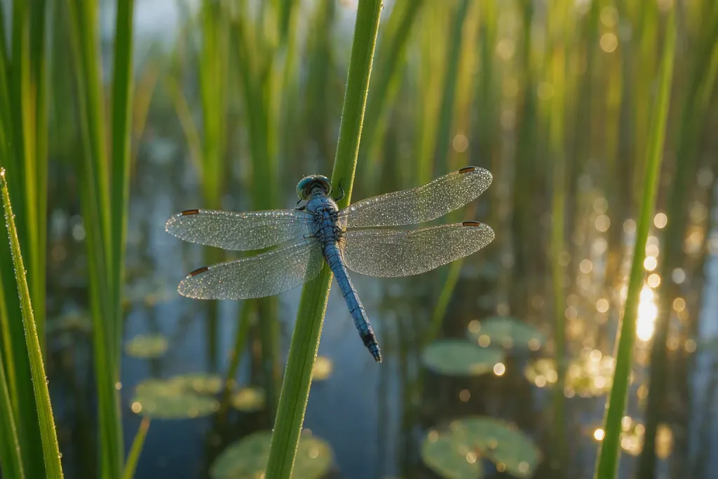 Dragonfly Reed Pond Nature Pond Insect Macro