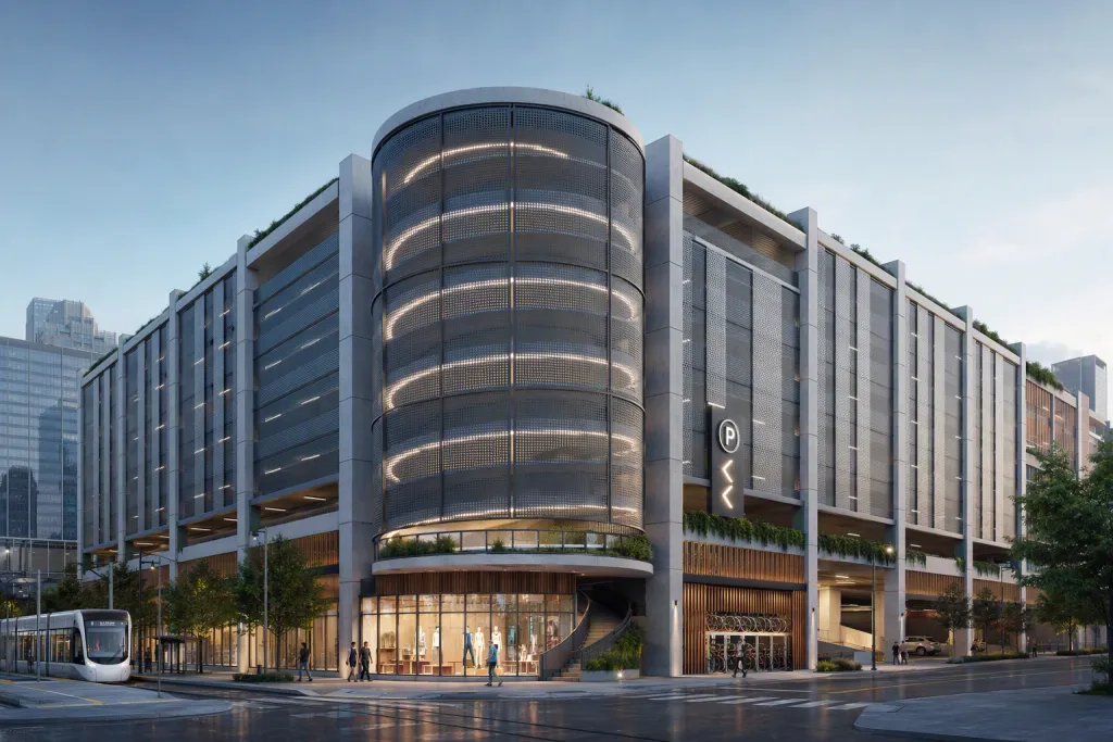 Geometric Parking Garage Parking Architecture Perforated Facade Elevation