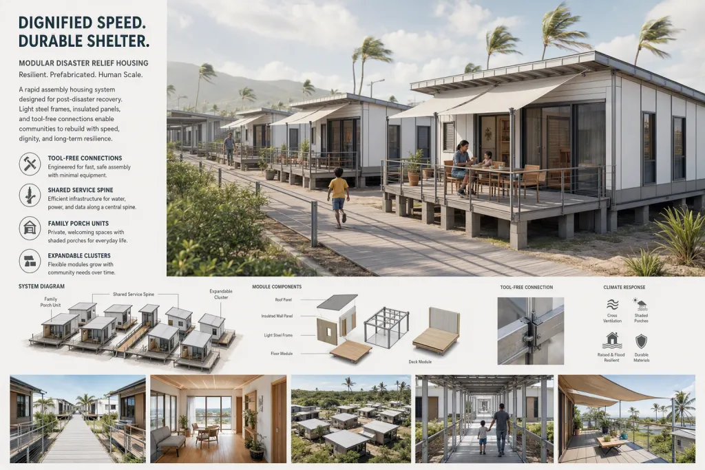 Modular Disaster Relief Housing Emergency Housing Architecture Rapid Assembly Scenario