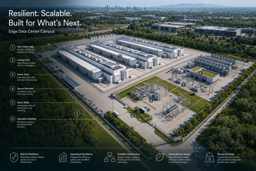 High Tech Data Center Campus Data Center Architecture Secure Campus Aerial