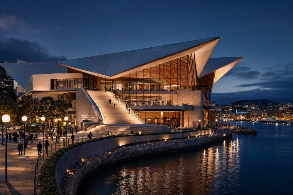 Waterfront Opera House Performing Arts Architecture Concert Hall Nightscape