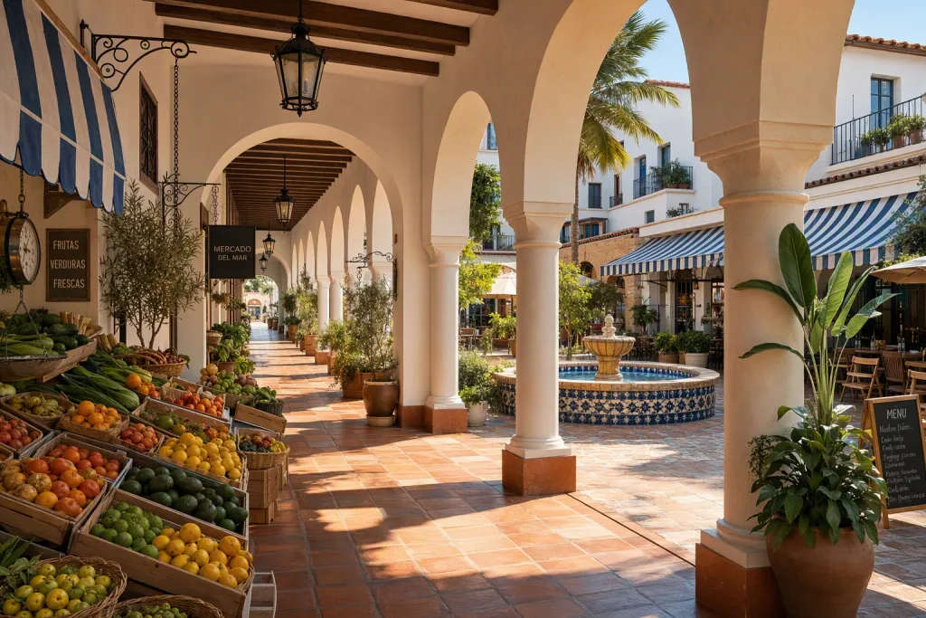 Mediterranean Market Arcade Marketplace Architecture Arcade Retail Perspective