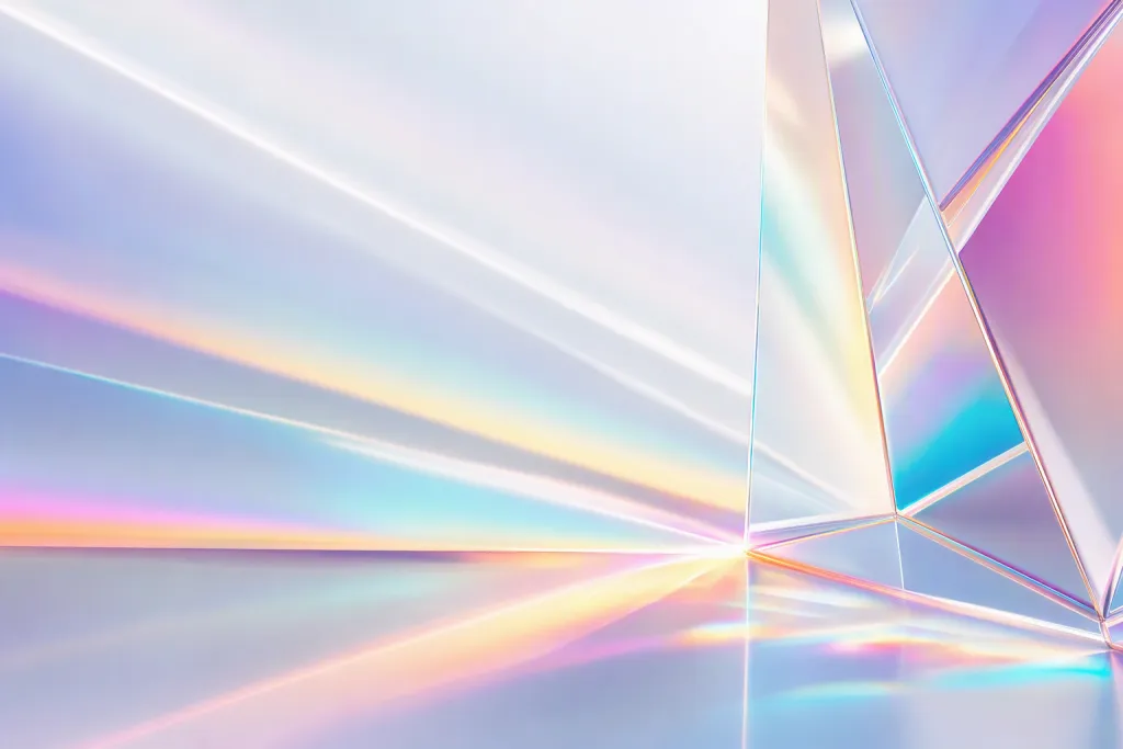 ฉากหลังแบรนด์ Prism Weather พร้อมแสงกระจายสีระยิบระยับ