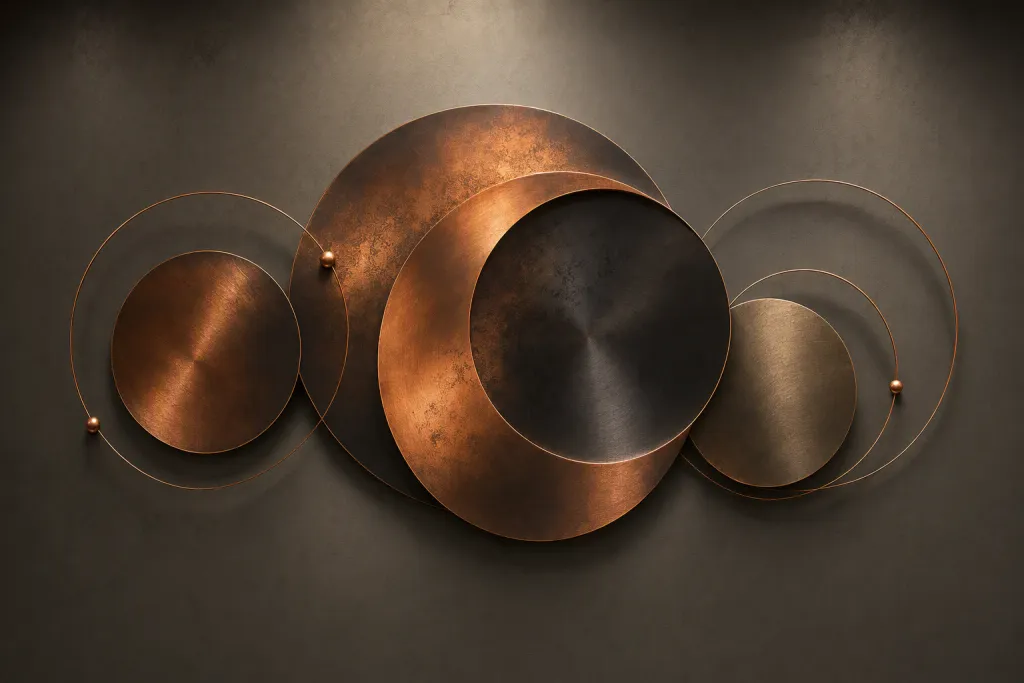 Kupfer-Finsternis-Wandkunst mit Metallic-Orbitalverlauf