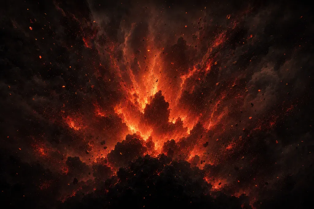 Volcanic Bloom Digitale Hintergrundwolke aus Glut-Teilchen