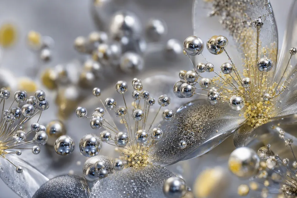 Chrome Pollen Abstract Macro Reflective Bead Constellation
